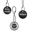 Matte Black Custom Hang Tag - Circle - 1-1/2" dia. (100 per pack)