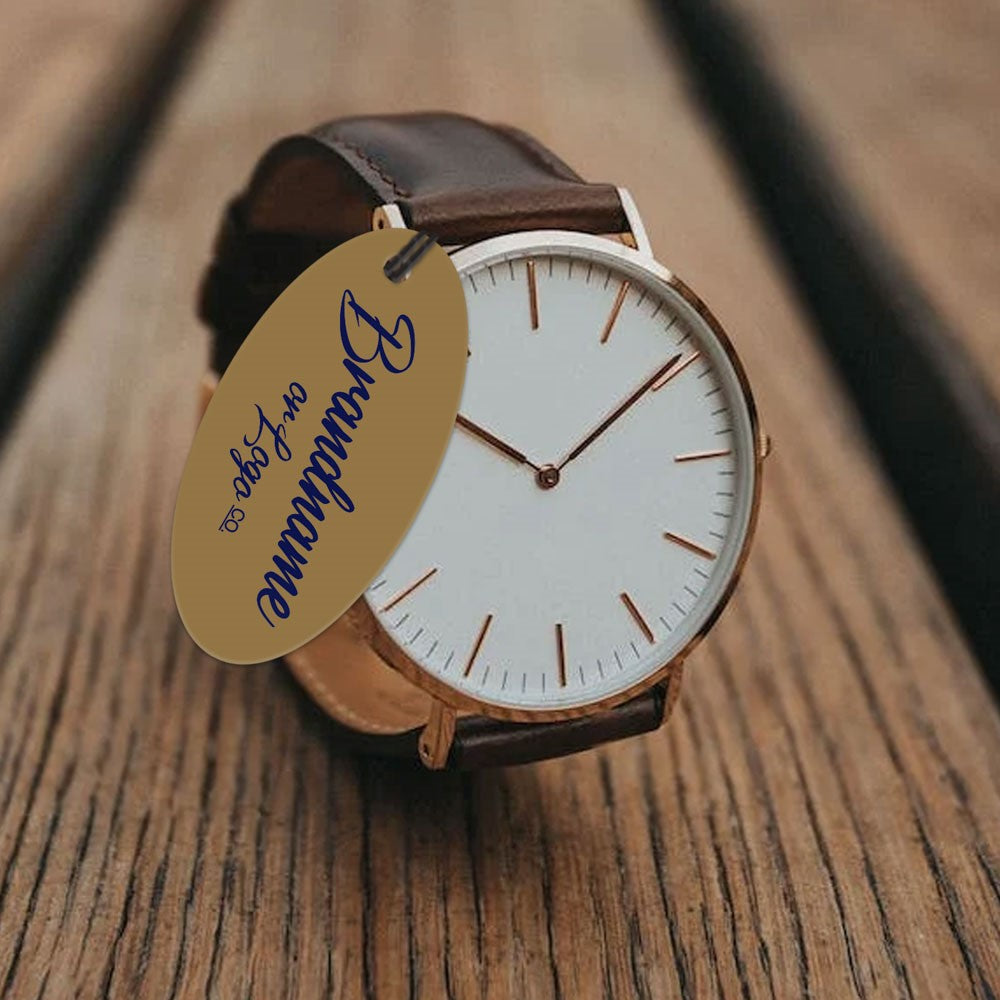 Kraft Custom Hang Tag - Oval - 1" x 2" (100 pcs)