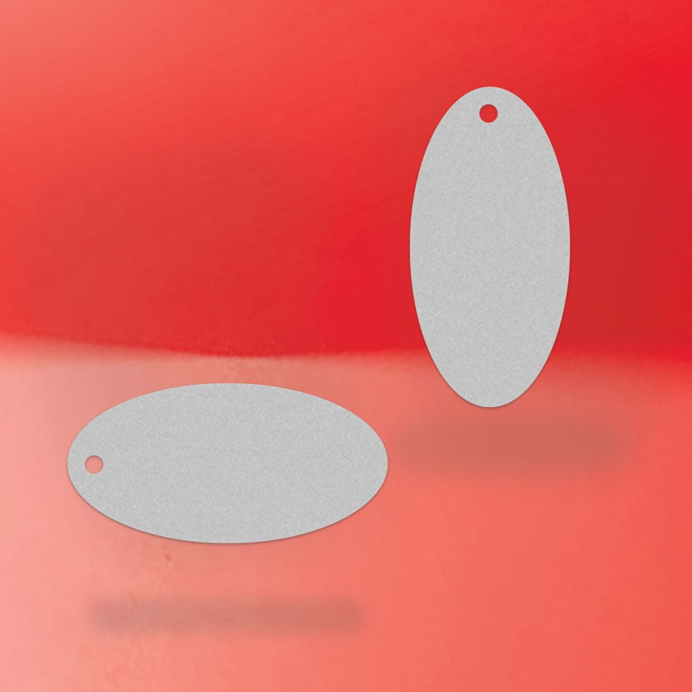 Smoke Grey Custom Hang Tag - Oval - 1" x 2" (90 pcs)
