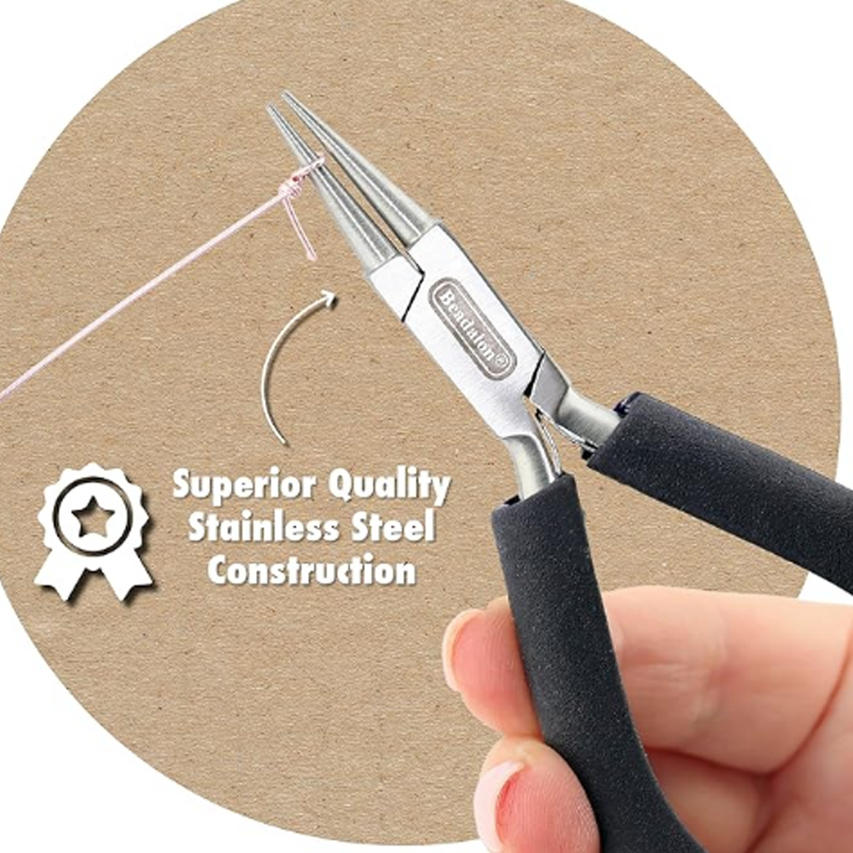 Designer Series Bent Chain Nose Pliers | 4.75 in (12 cm) | Stainless Steel | Box Joint