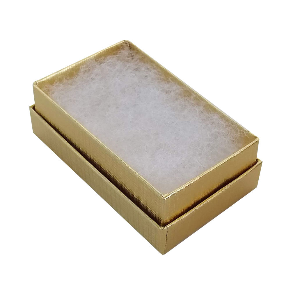 Textured Gold Cotton Filled Jewelry Gift Boxes #21