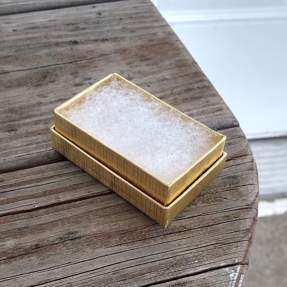 Textured Gold Cotton Filled Jewelry Gift Boxes #21