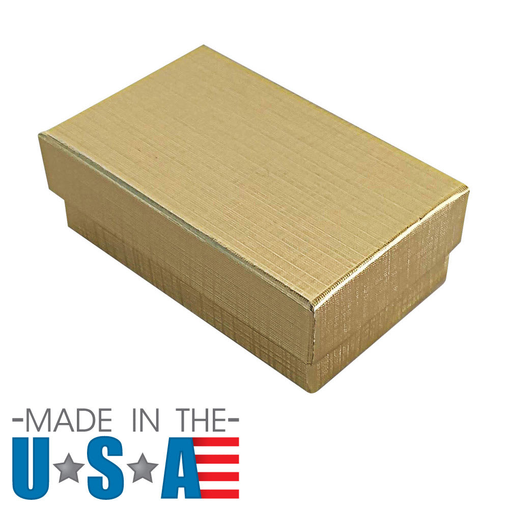 Textured Gold Cotton Filled Jewelry Gift Boxes #21