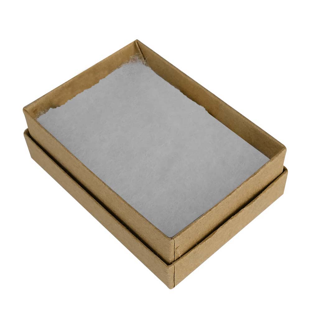Premium Brown Kraft Paper Cotton Filled Jewelry Gift Boxes #21