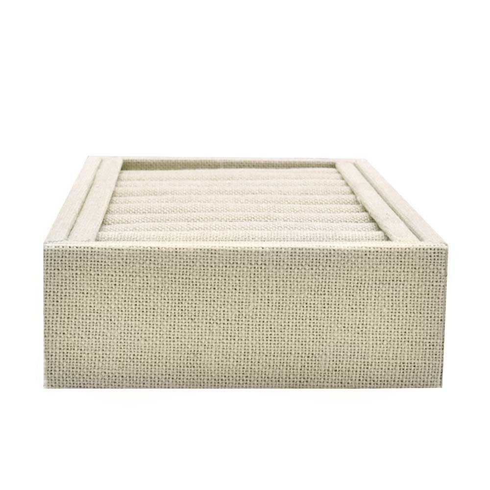 Tan Linen 9 Slot Jewelry Bangle Display Tray
