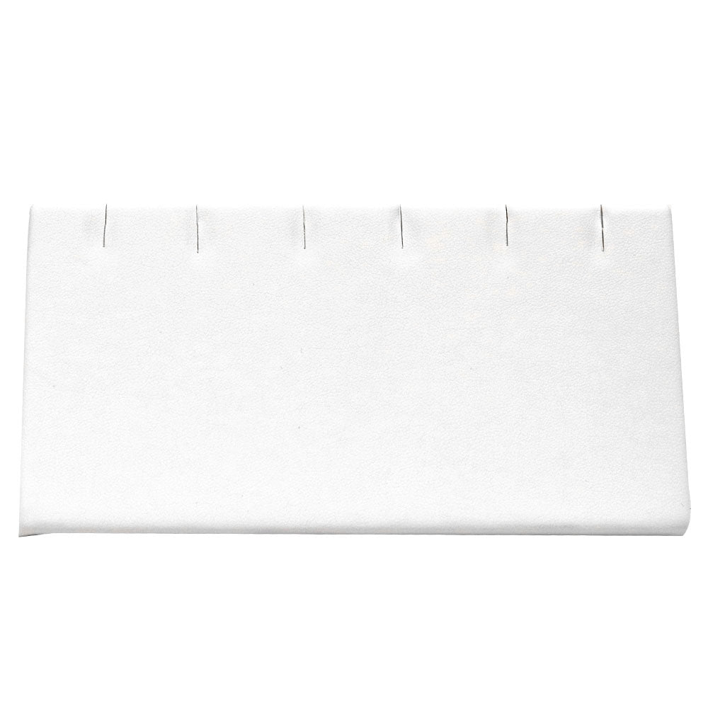 White Leatherette Jewelry Earring / Pendant Display Stand, Holds 3 Pairs