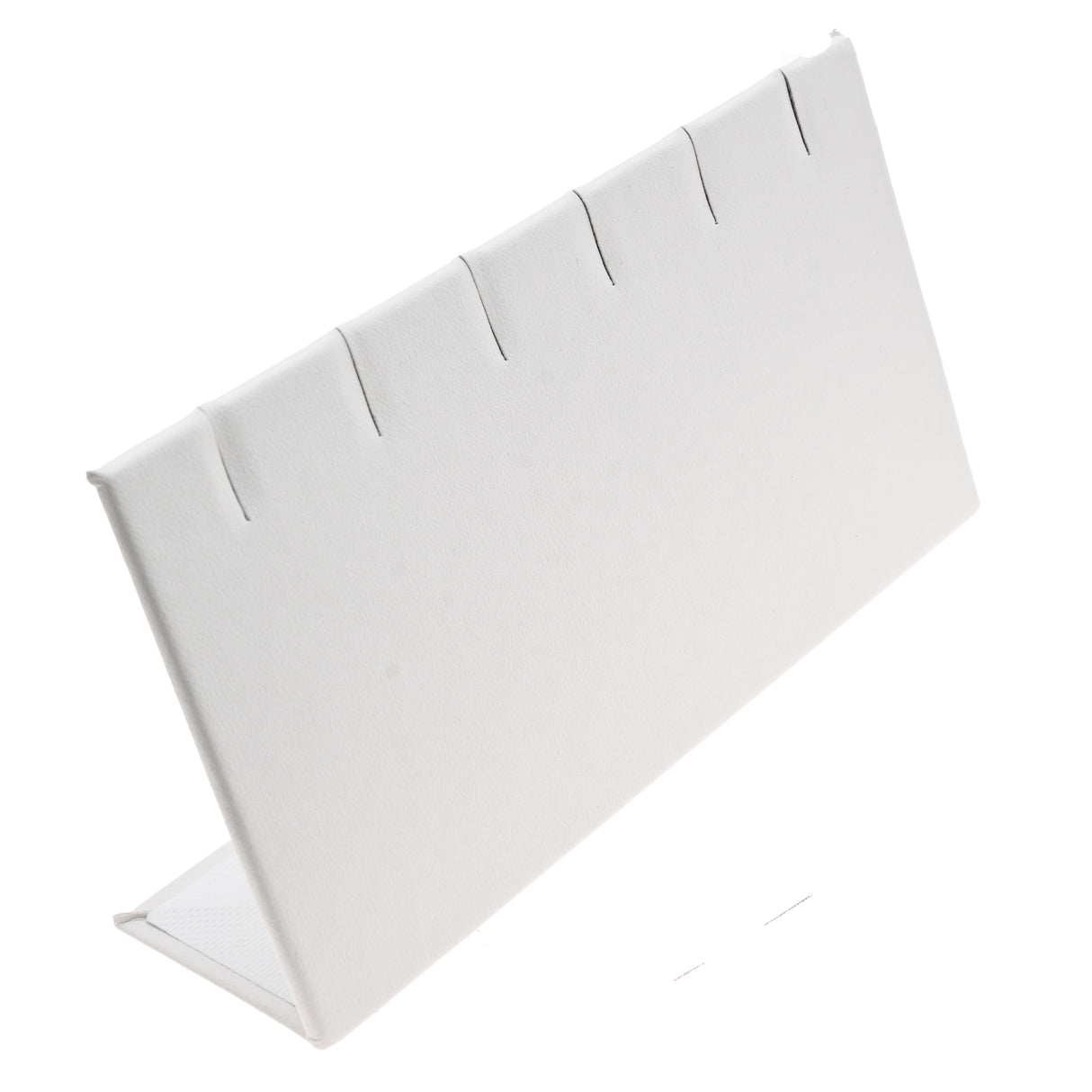 White Leatherette Jewelry Earring / Pendant Display Stand, Holds 3 Pairs