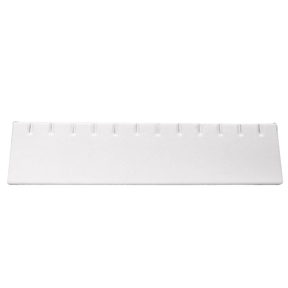 Long White Leatherette Jewelry Earring / Pendant Display Stand, Holds 6 Pairs