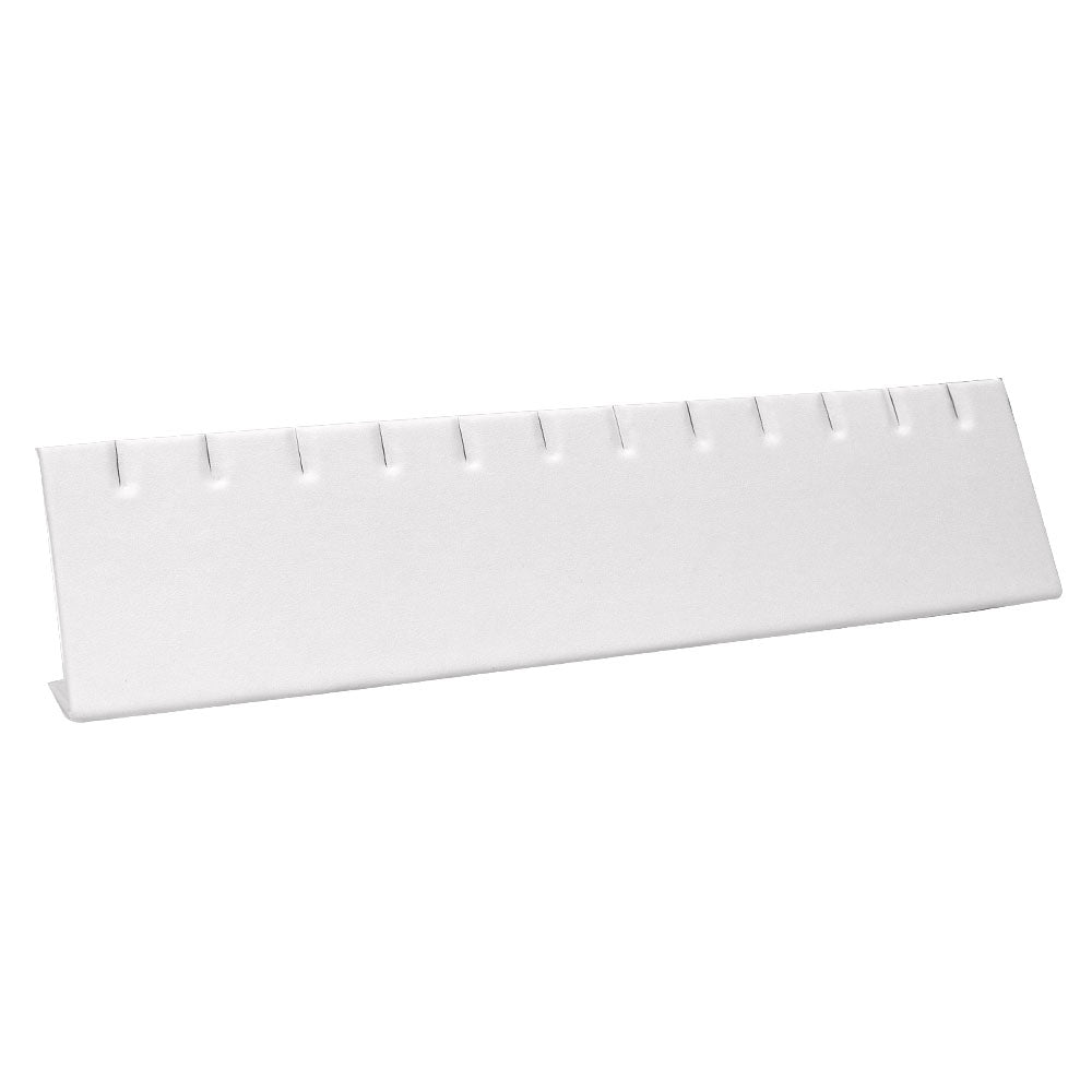 Long White Leatherette Jewelry Earring / Pendant Display Stand, Holds 6 Pairs