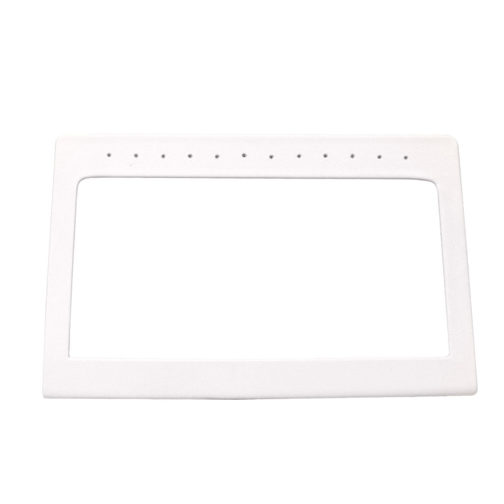 White Leatherette Jewelry Earring Display, Holds 6 Pairs