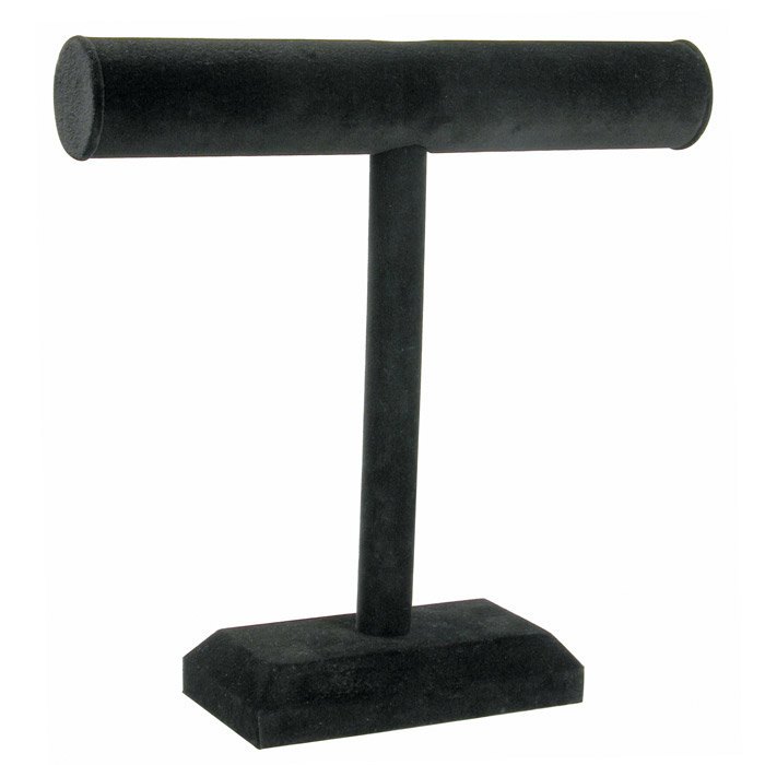 Black Velvet Jewelry T-Bar Display Stand, 12" Tall