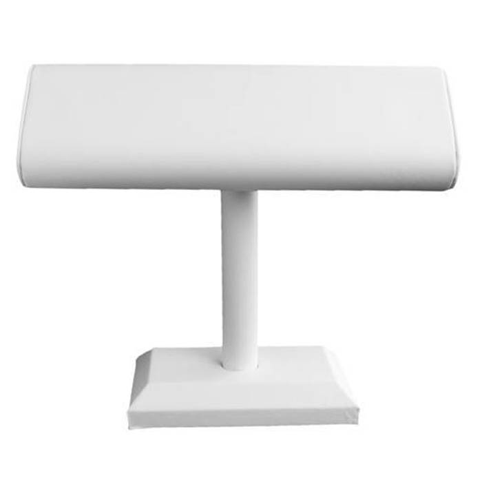 White Leatherette Oval Bracelet / Watch T-Bar