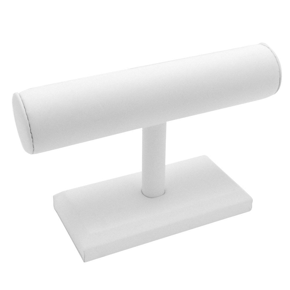 White Leatherette Jewelry Bracelet / Watch T-Bar