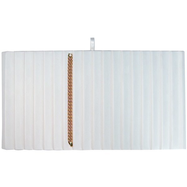 Full Size White Leatherette Jewelry Bracelet 18 Slot Liner