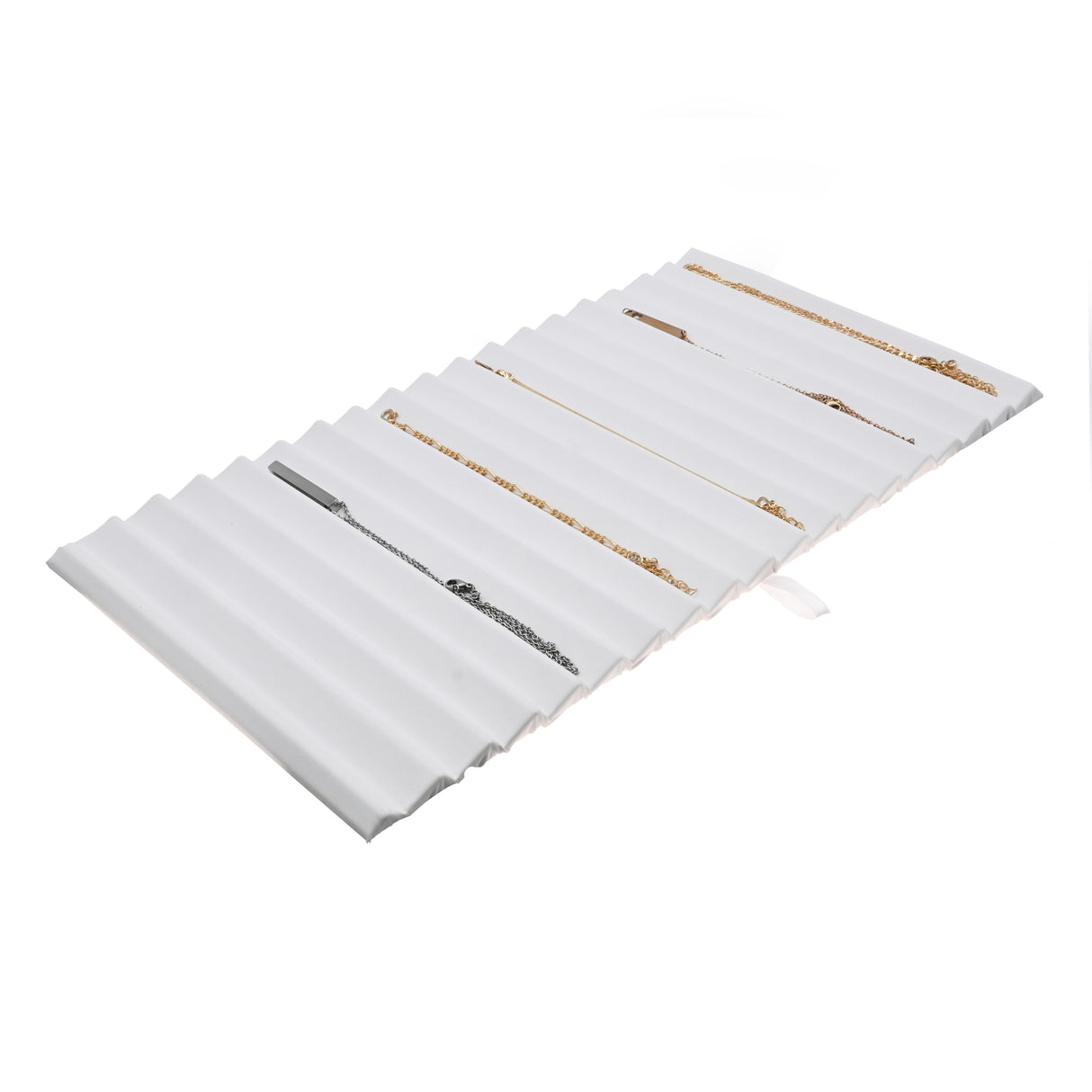 Full Size White Leatherette Jewelry Bracelet 18 Slot Liner