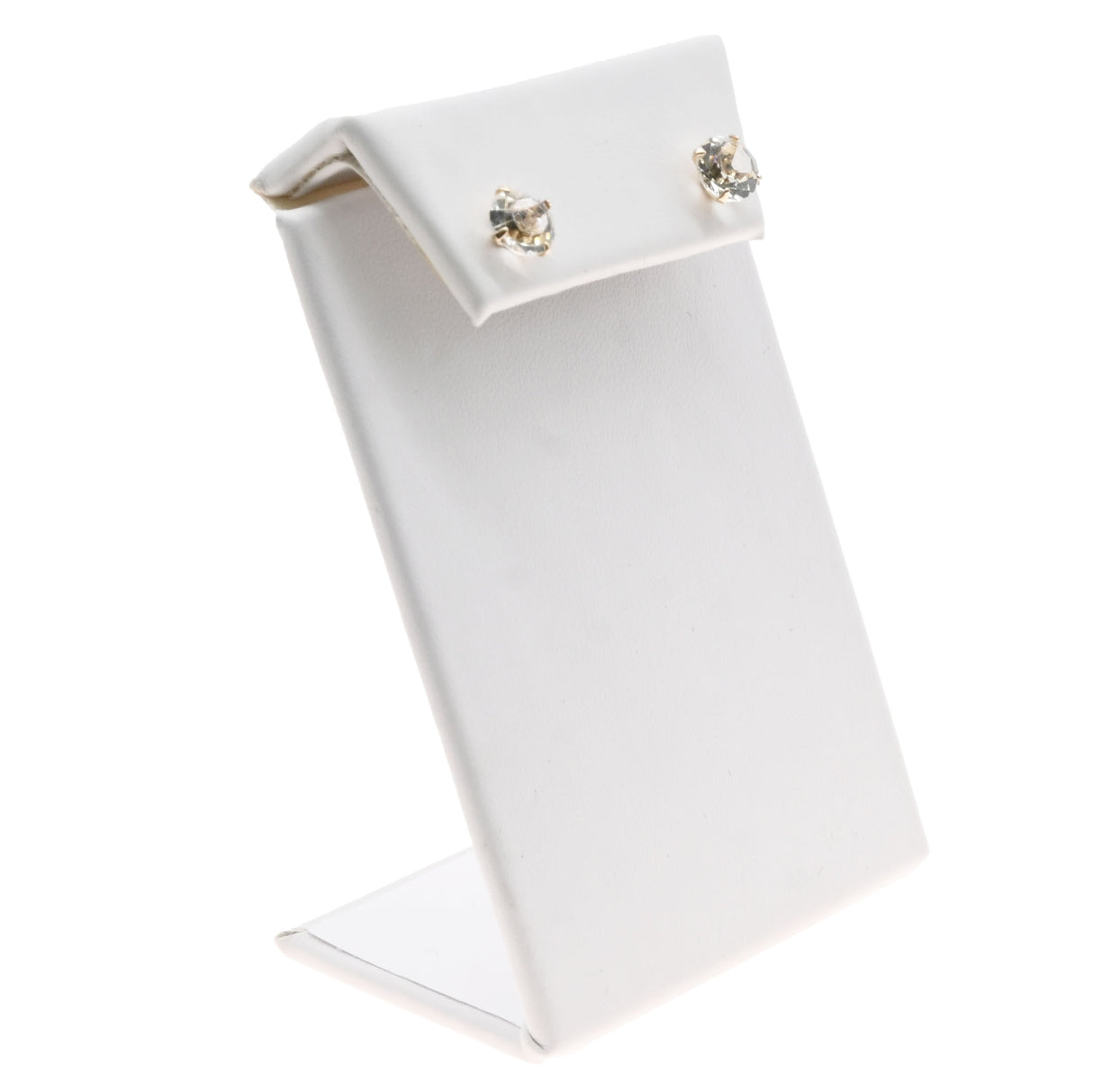 White Leatherette Jewelry Earring Display Stand