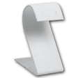 Curved White Leatherette Jewelry Earring Display Stand, 3-1/4" Tall