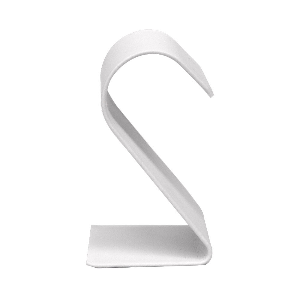 Curved White Leatherette Jewelry Earring Display Stand, 2-1/4" Tall