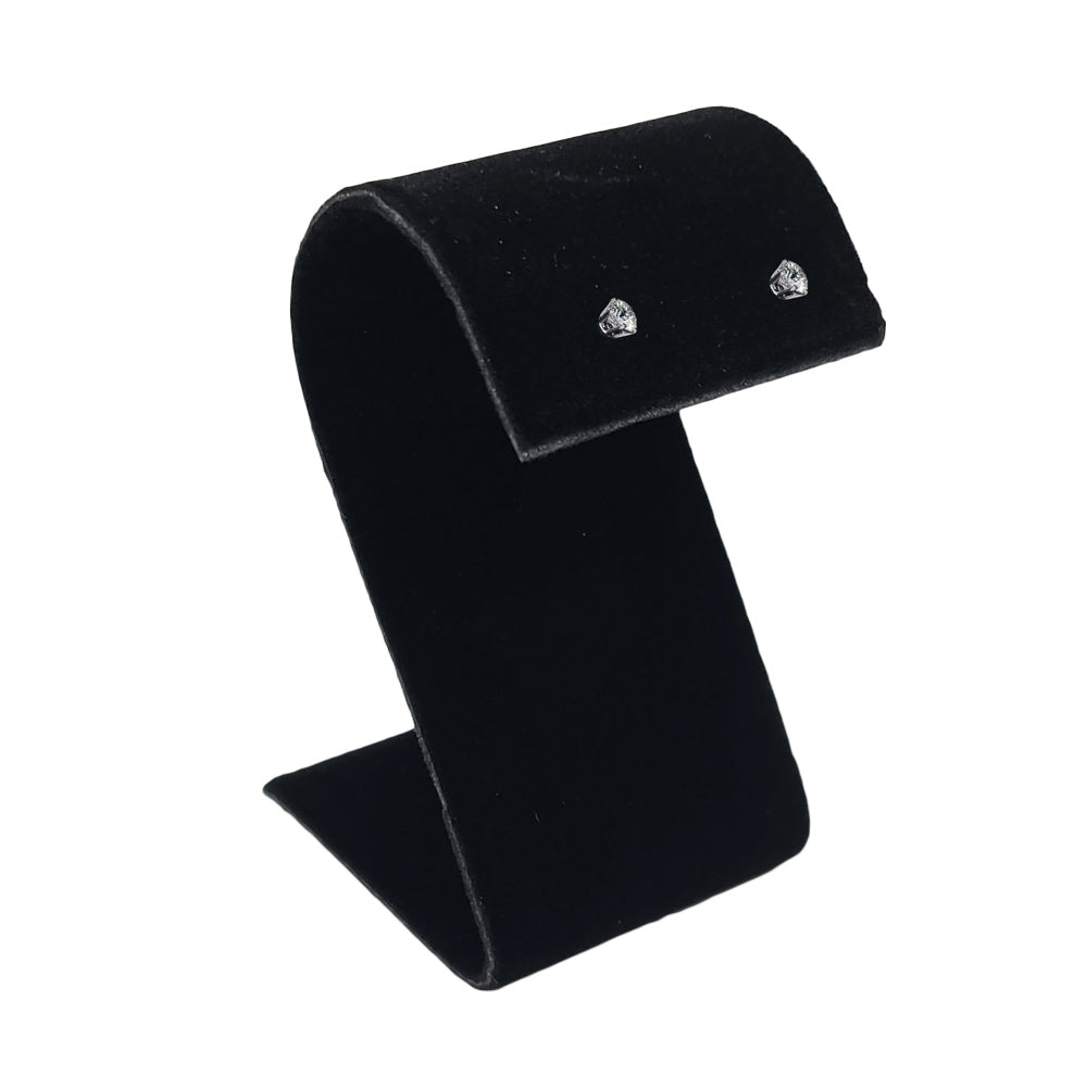 Curved Black Velvet Jewelry Earring Display Stand, 2-1/4" Tall