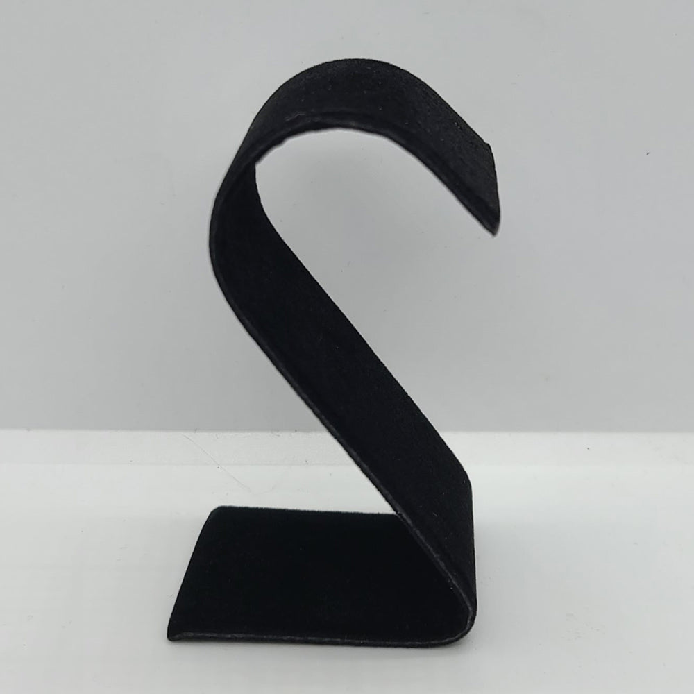 Curved Black Velvet Jewelry Earring Display Stand, 2-1/4" Tall