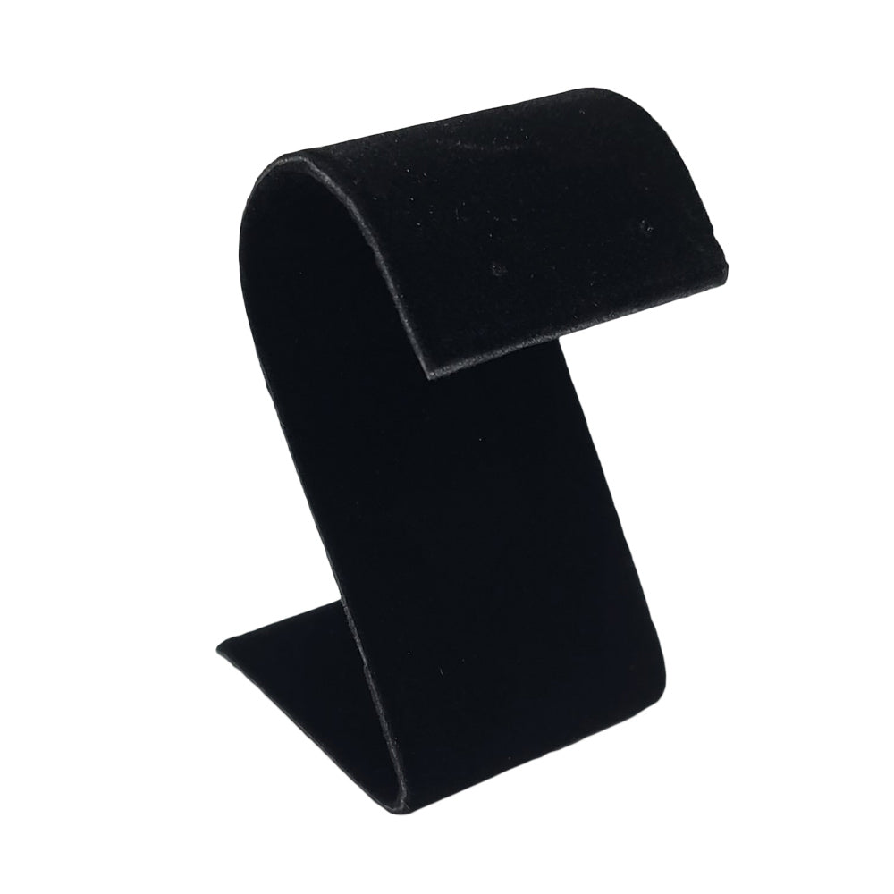 Curved Black Velvet Jewelry Earring Display Stand, 2-1/4" Tall