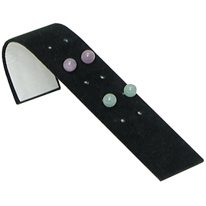 Black Velvet Jewelry Earring Display Ramp, Holds 5 Pairs