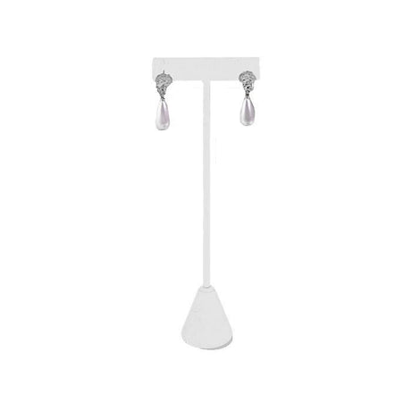 White Leatherette Jewelry Earring T Stand, 6-3/4" Tall