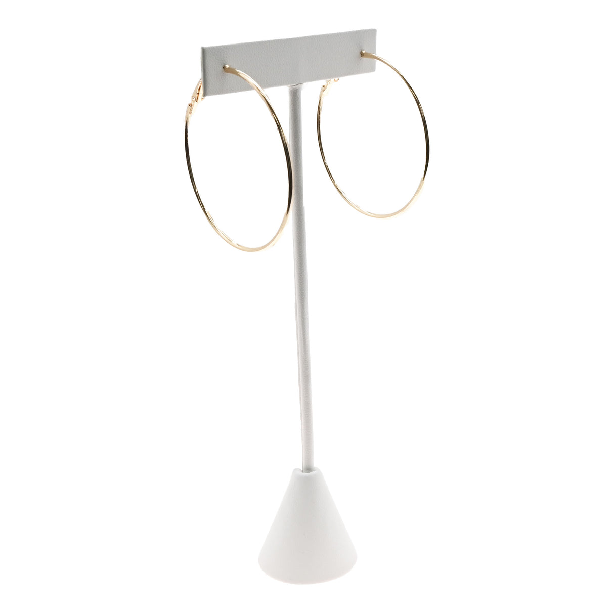White Leatherette Jewelry Earring T Stand, 5-3/4" Tall