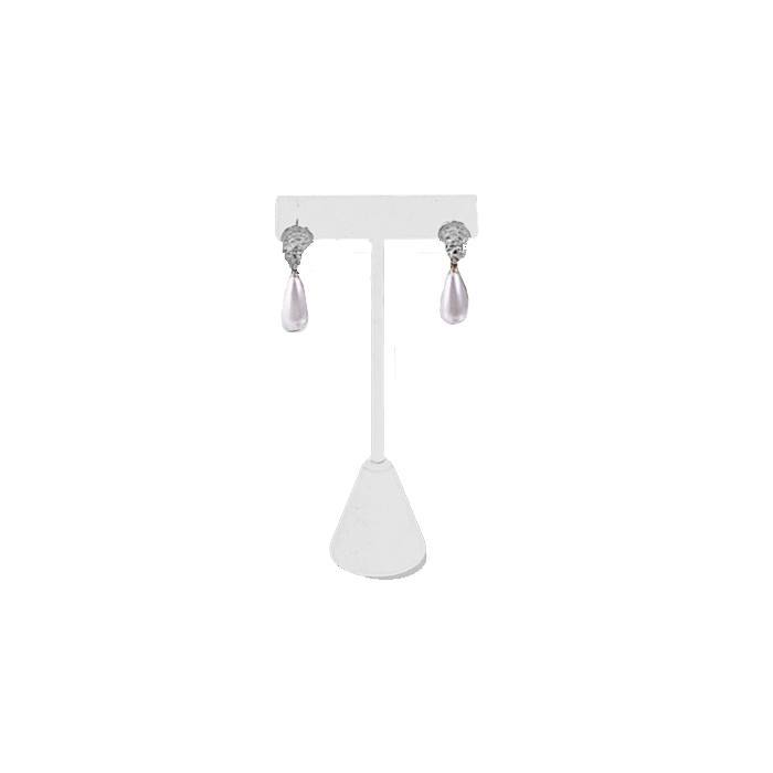 White Leatherette Jewelry Earring T Stand, 4-3/4" Tall