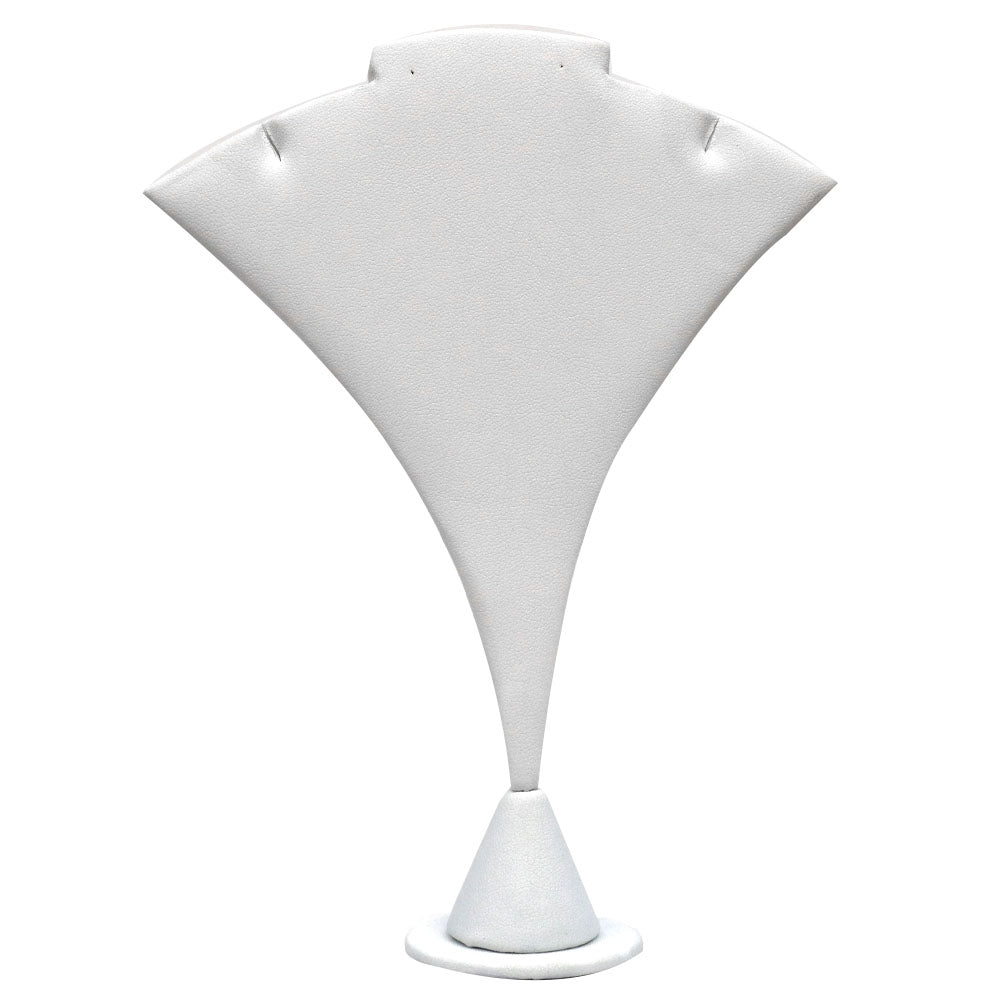 White Leatherette Jewelry Earring or Necklace Display Stand