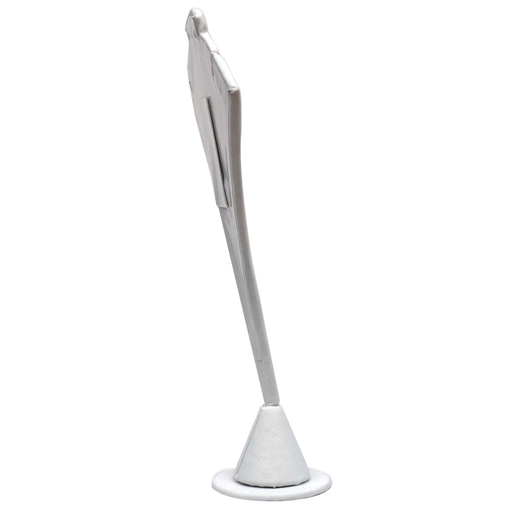 White Leatherette Jewelry Earring or Necklace Display Stand