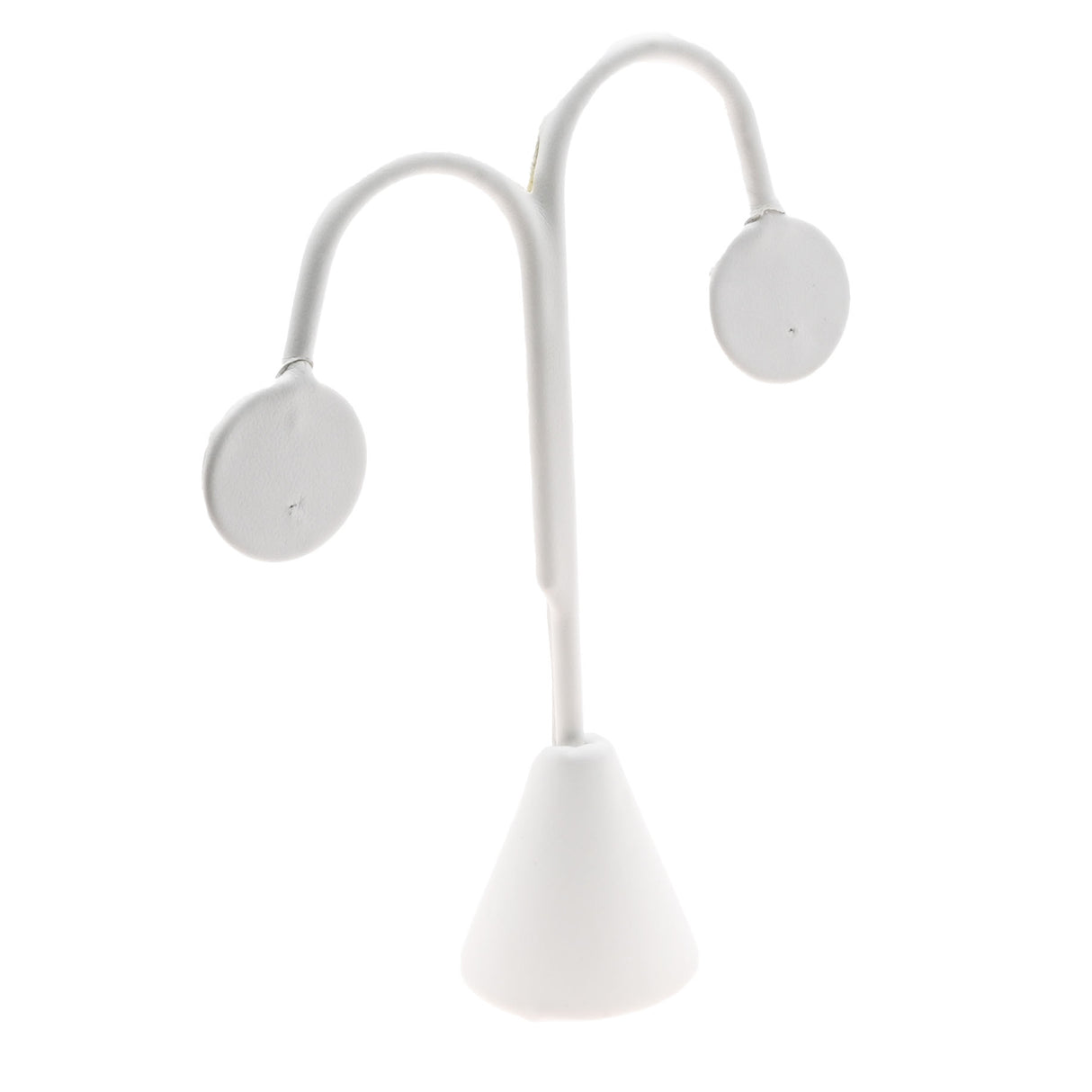 White Leatherette Jewelry Earring Tree Display Stand, 4-3/4" Tall