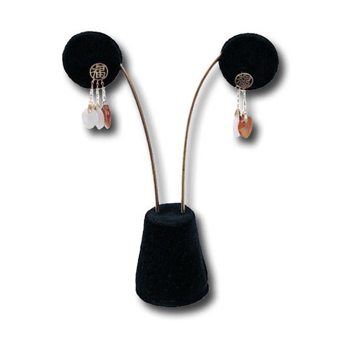 Black Velvet Jewelry Earring Tear Drop Stand, 5-1/8" Tall