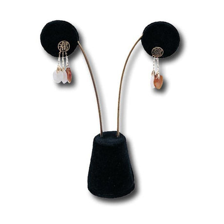 Black Velvet Jewelry Earring Tear Drop Stand, 5-1/8" Tall