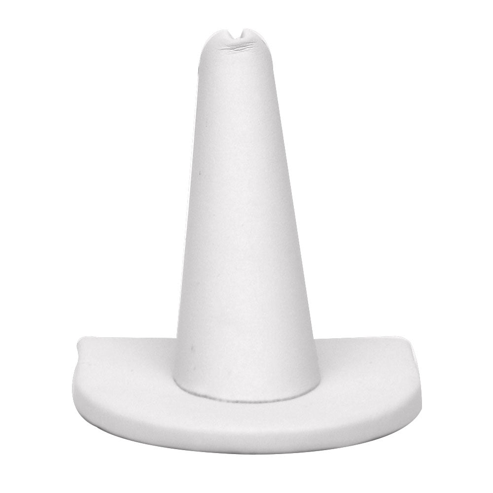 White Leatherette Jewelry Ring Display Finger