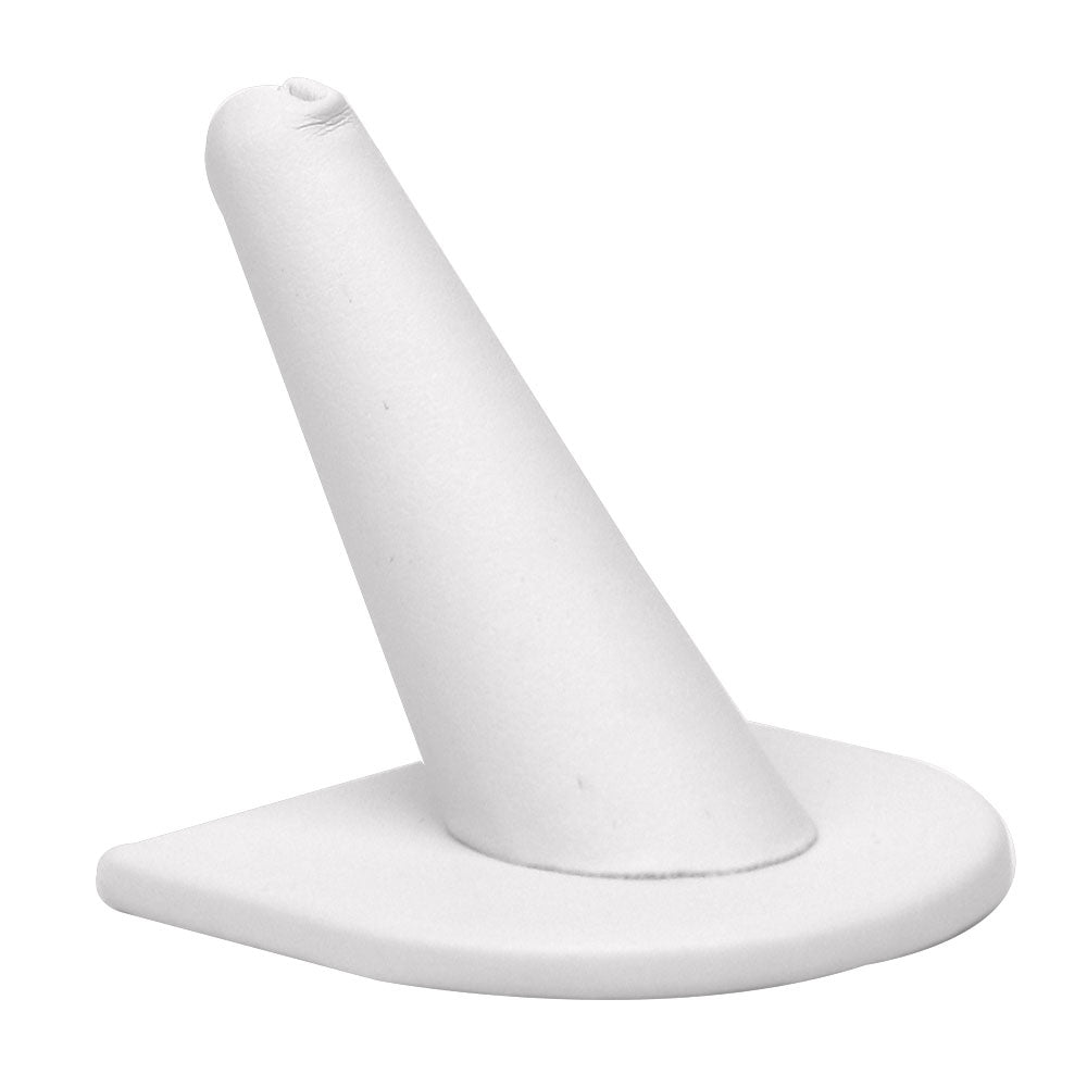 White Leatherette Jewelry Ring Display Finger
