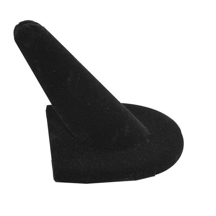 Black Velvet Jewelry Ring Display, 2" Tall