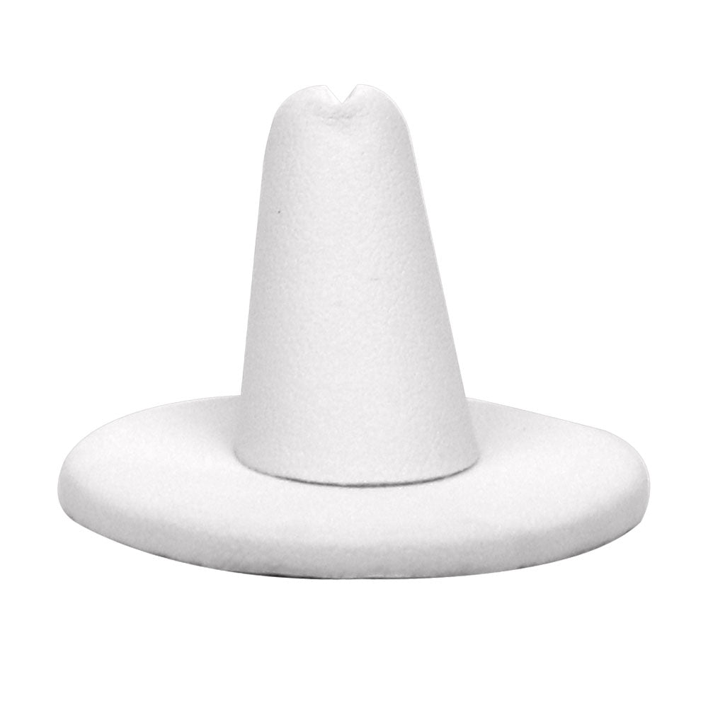 White Leatherette Jewelry Ring Display Finger, 1-1/4" Tall