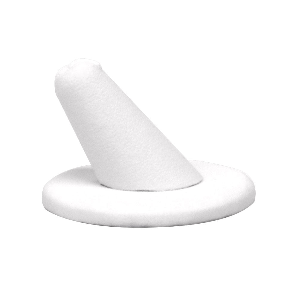 White Leatherette Jewelry Ring Display Finger, 1-1/4" Tall