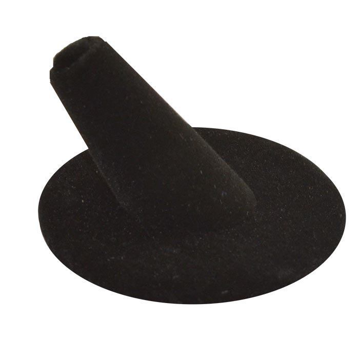 Black Velvet Single Finger Jewelry Ring Display, 1-1/4" Tall