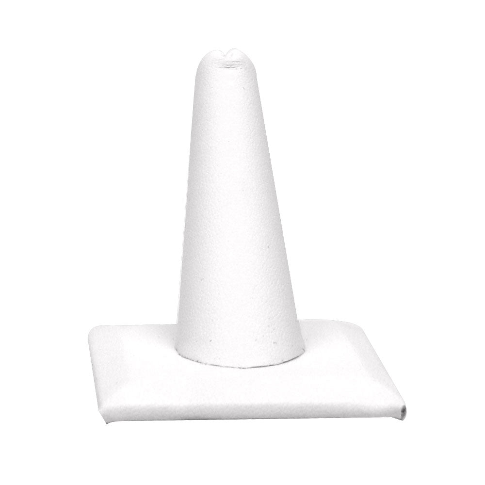 White Leatherette Jewelry Ring Display Finger, 2-3/8" Tall
