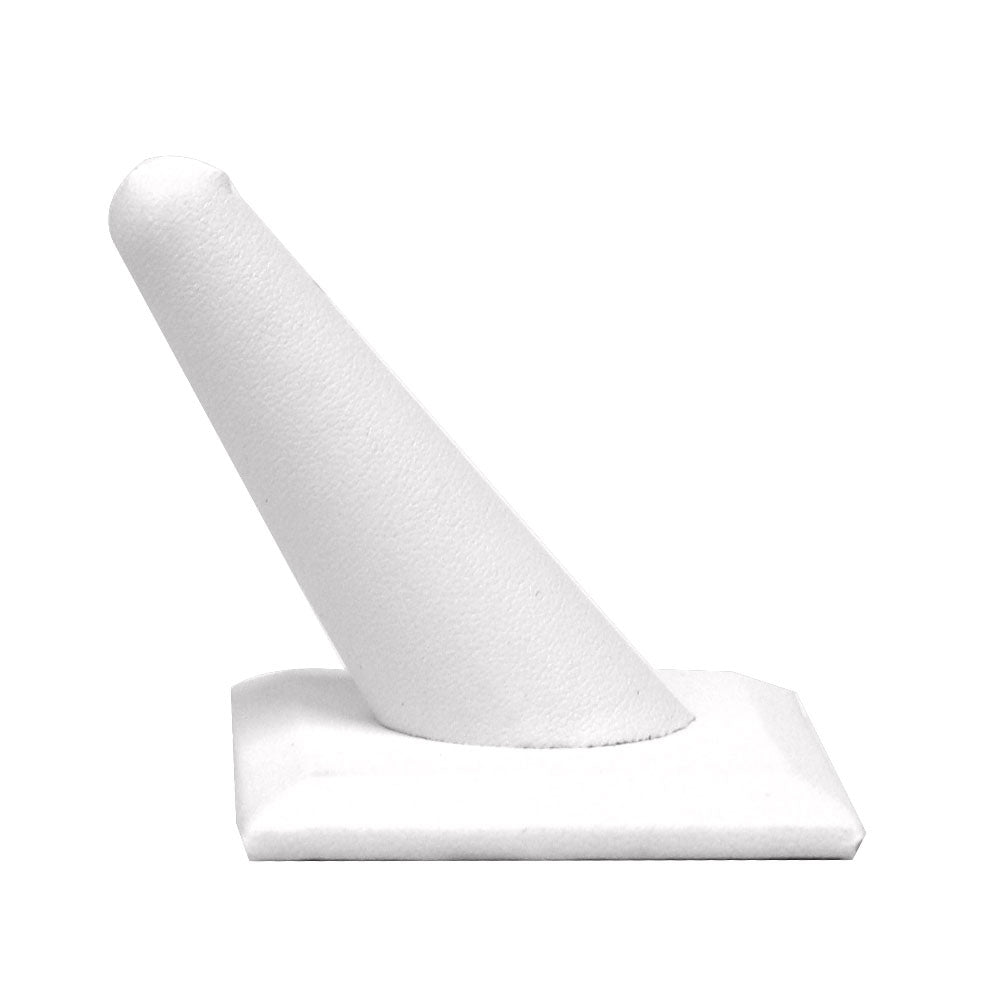 White Leatherette Jewelry Ring Display Finger, 2-3/8" Tall