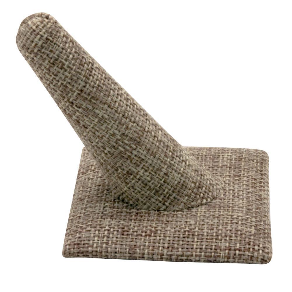 Brown Burlap Jewelry Ring Display Finger, 2-3/8" Tall