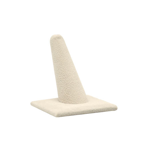 Beige Faux Suede Jewelry Ring Display Stand