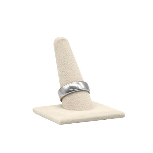 Beige Faux Suede Jewelry Ring Display Stand