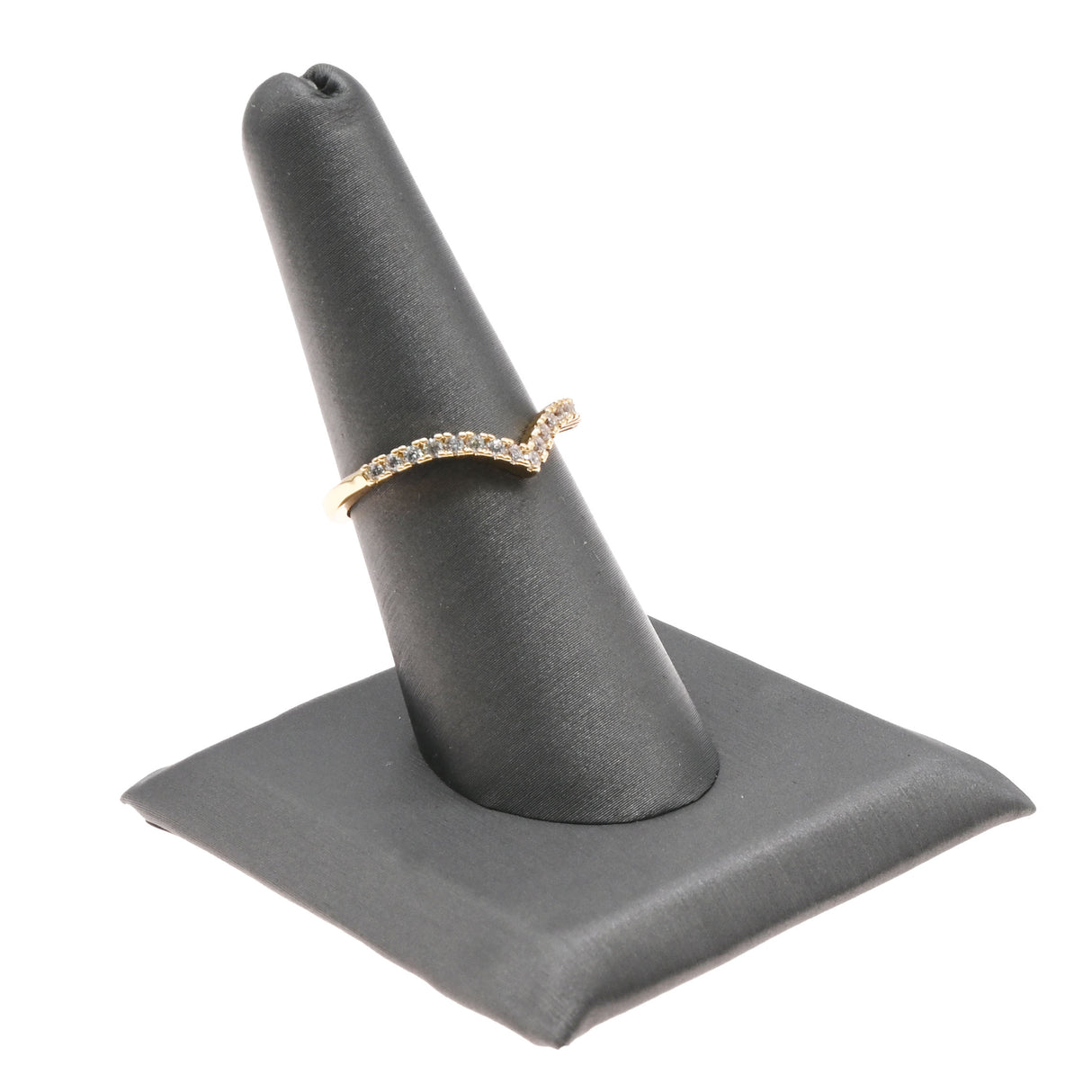 Steel Grey Leatherette Single Ring Finger Display