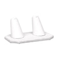 White Leatherette Dual Jewelry Ring Display Stand
