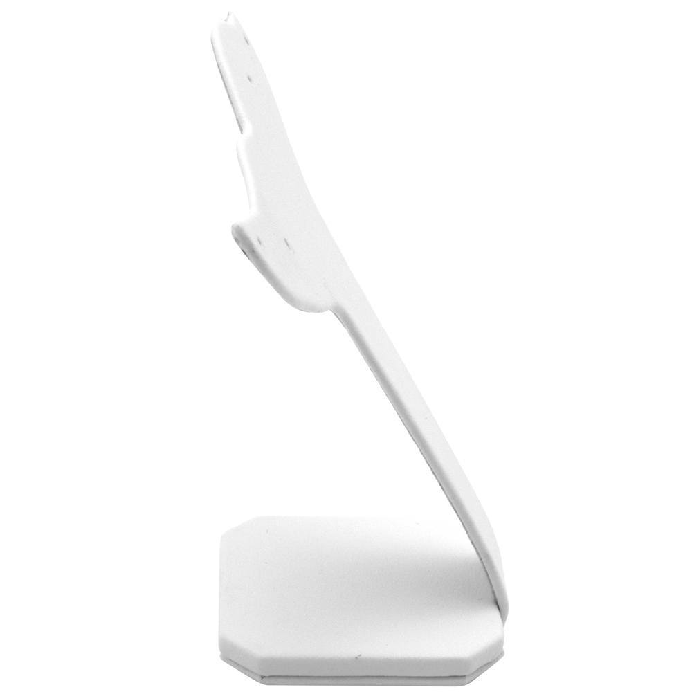 Curved White Leatherette Jewelry Earring Stand