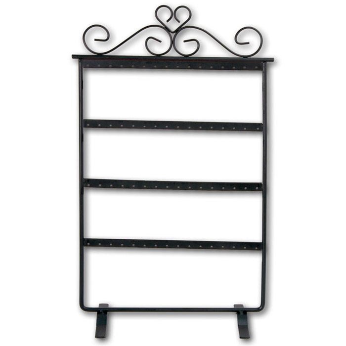 Black Metal Wire Jewelry Earring Display Stand, Holds 32 Pairs