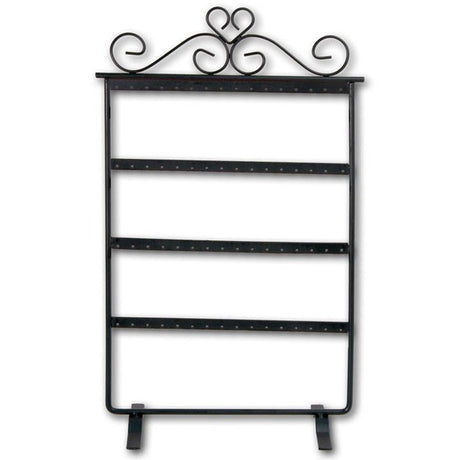 Black Metal Wire Jewelry Earring Display Stand, Holds 32 Pairs